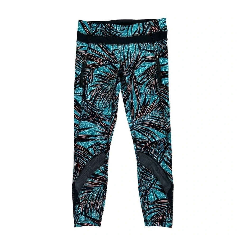 Lululemon Inspire Tight II size 6 in Palm Lace Tofino Teal Multi